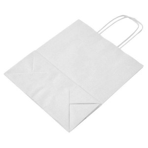 Бумажный белый пакет с ручками 260*150*350 мм