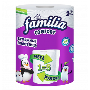 Полотенце бумажное в рулоне FAMILIA COMFORT 1=5, 2..