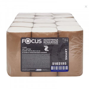 Полотенца бумажные V-сложения FOCUS SMART VFL, 1 слойные