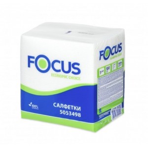 Салфетки бумажные FOCUS ECO 20*24 см, белые (100шт/уп)