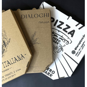 Коробка для пиццы с Вашим логотипом 320x320x35 мм (1000 шт)