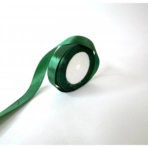 Лента атласная, 20мм*23м, Темно-зеленая..