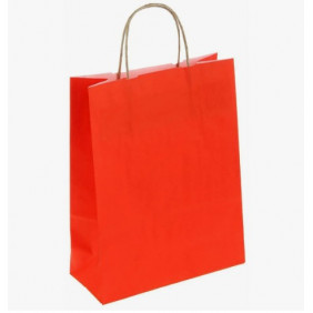 Бумажный крафт-пакет c ручками Красный 240x140x280 мм