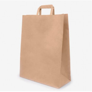Пакет бумажный Крафт с плоскими ручками 350x150x45..