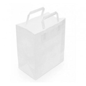Бумажный пакет Белый с плоскими ручками 280x150x320 мм
