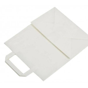 Бумажный пакет Белый с плоскими ручками 320x200x370 мм