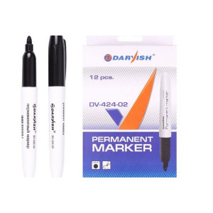 Маркер-пермамент "Darvish" черный тонкий..