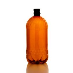 Бутылка пластиковая ПЭТ 1 л. коричневая с крышкой (105 шт/упак)