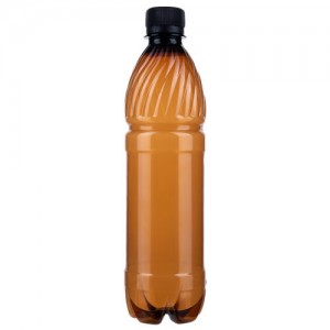 Бутылка пластиковая ПЭТ 0,5 л. коричневая с крышкой (210 шт/упак)
