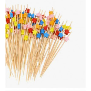 Пика Звезды Микс 12 см, шпажка для канапе (100 штук)