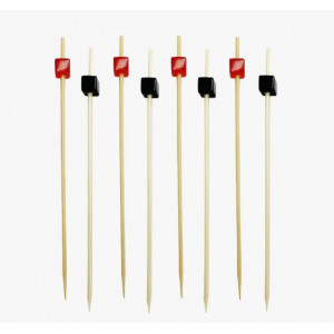 Пика Кристалл Черно-красная 12 см, шпажка для канапе (100 штук)