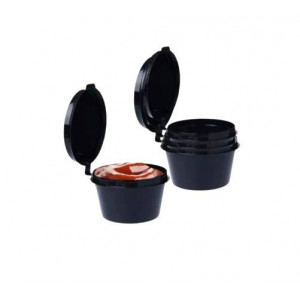 Соусница с крышкой 30 мл. ЧЕРНАЯ (80 штук)..