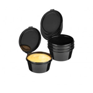 Соусница с крышкой 50 мл. ЧЕРНАЯ (80 штук)..